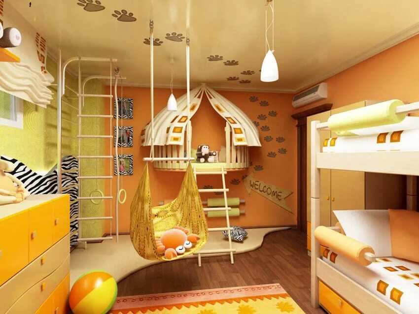 Ремонт в детской своими Фото - 53 Зона отдыха и игровая в одной комнате Shared bedroom, Kids room design