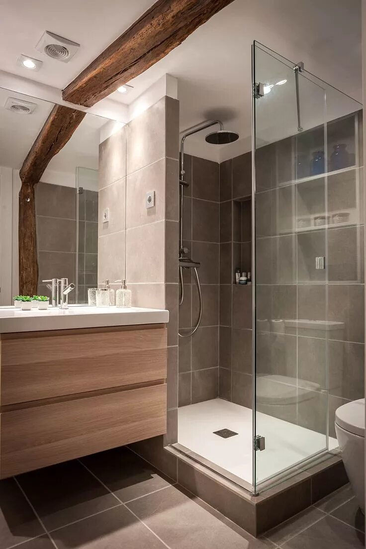 Ремонт в душевой комнате фото Baño 2 homify Diseño de baños, Diseño de baños modernos, Cuartos de baños pequeñ