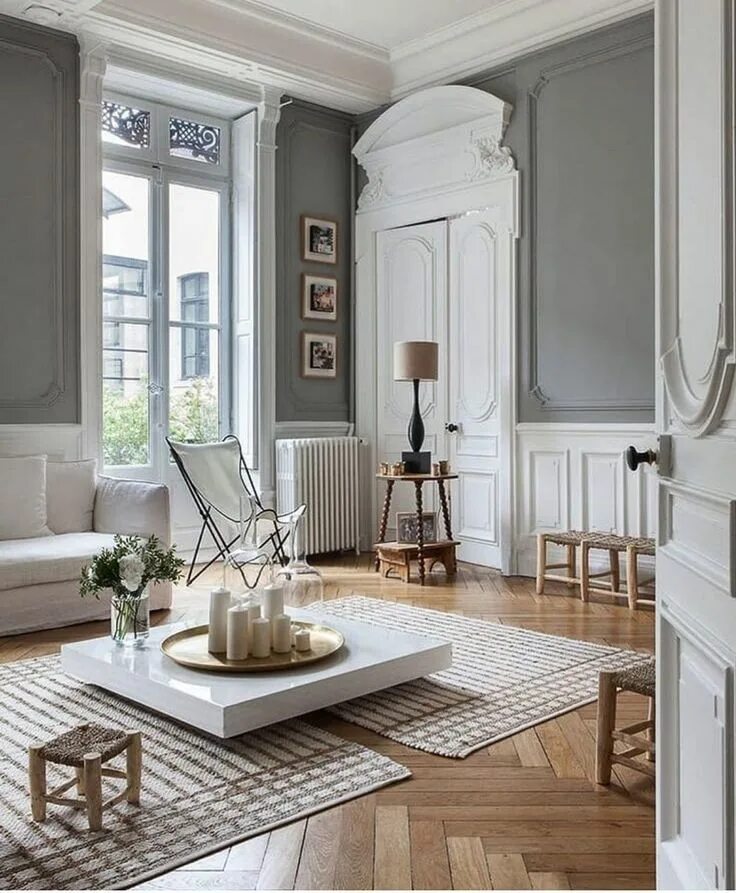 Ремонт в французском стиле в квартире фото Ashley Stark Kenner on Instagram: "Love the soft grey walls paired with the neut