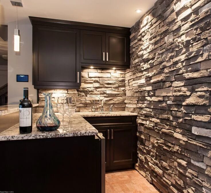 Ремонт в кухне фото варианты отделки Stone Backsplash #Kitchenette #Bar #Harristone #Backsplash #HHDU