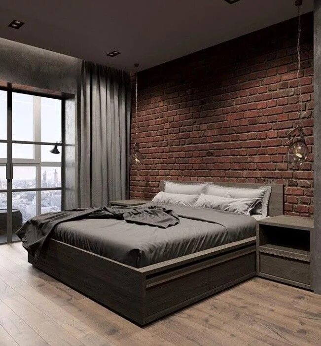 Ремонт в мужском стиле Bedroom Bedroom interior, Bedroom decor cozy, Home decor bedroom