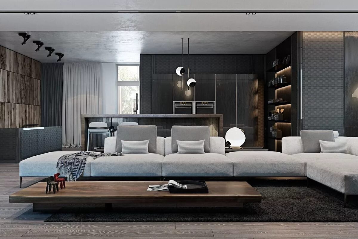 Ремонт в мужском стиле A Modern Flat with Striking Texture and Dark Styling Moderne wohnung, Wohnung, W