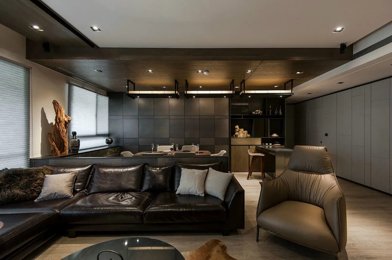 Ремонт в мужском стиле Stone and Wood Make a Dark, Masculine Interior Masculine interior design, Interi