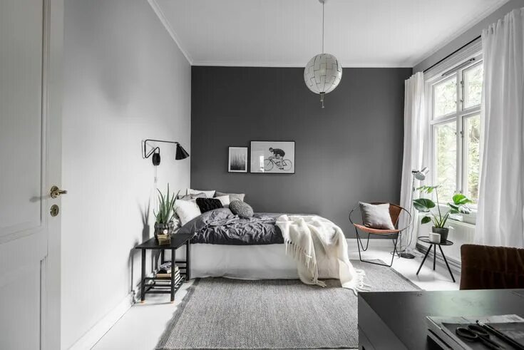 Ремонт в серых тонах фото Style and Create - Inspiring Gothenburg apartment soon out for sale... Grey bedr