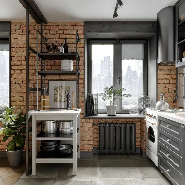 Ремонт в стиле лофт в хрущевке Мебель в стиле лофт Interior design loft style, Kitchen interior, Industrial int