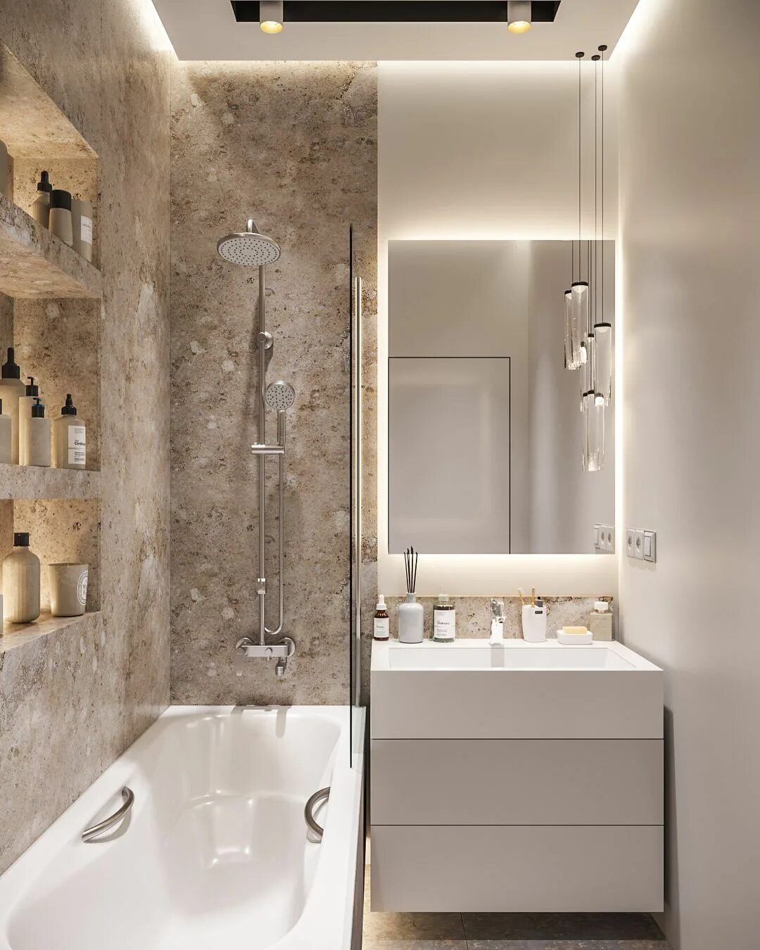 Ремонт ванной комнаты дизайн интерьера фото Small shower room concepts to optimize your small room. Although with a small di