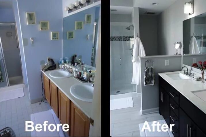 Ремонт ванной комнаты до и после фото 16 Before And After Bathroom Remodels That Are Literally Goals Simple bathroom r