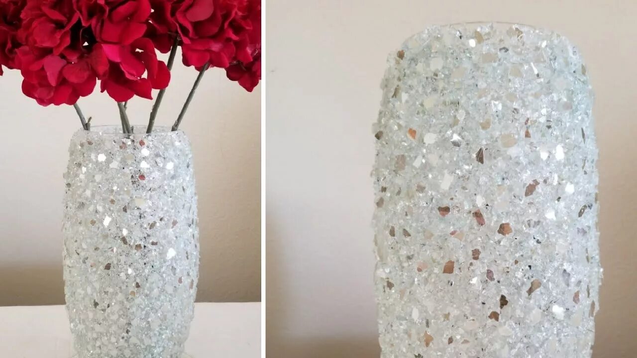 Ремонт ваза своими руками BLING HOME DECOR INEXPENSIVE DIY CRUSHED GLASS DECORATIVE VASE HOME DECOR TRENDS