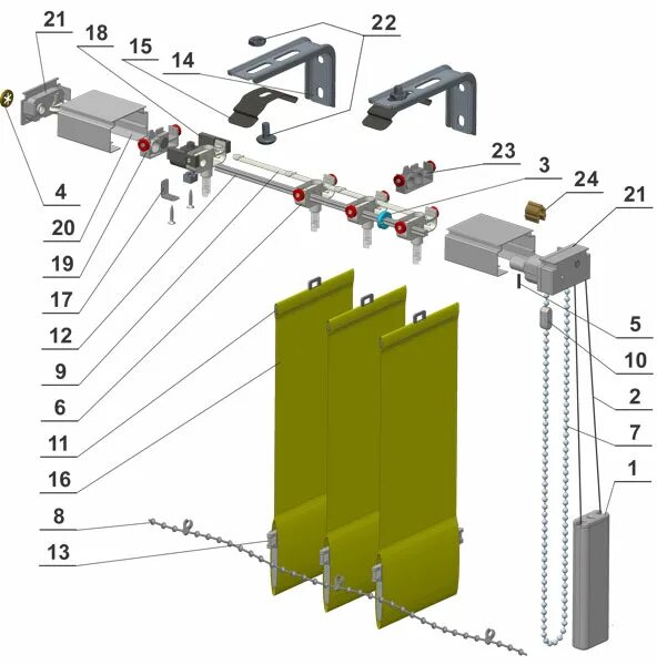 Ремонт вертикальных жалюзи своими руками Каталог комплектующих для вертикальных жалюзи V34 Proma - производство жалюзи