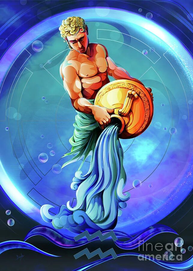 Ремонт водолея своими Horoscope Signs-Aquarius Poster Digital Art by Peter Awax - Fine Art America