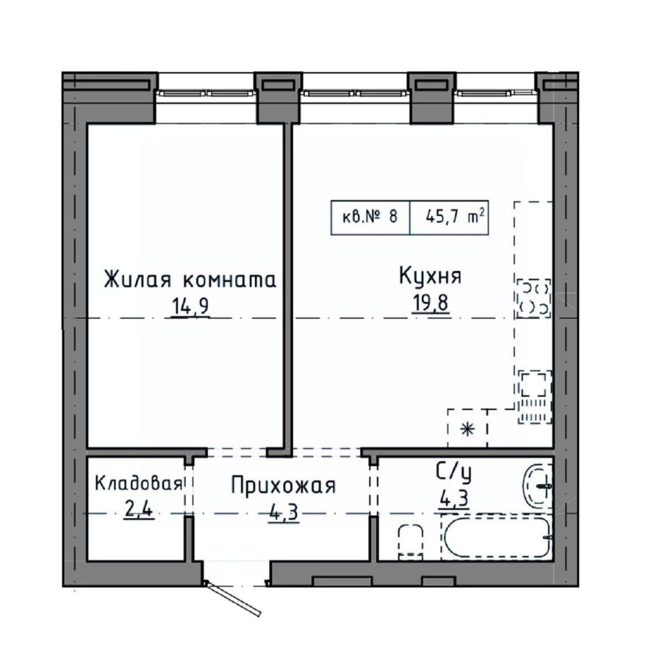 Ренессанс барнаул ул интернациональная пр социалистический фото Продажа 1-комнатной квартиры 45.7 кв.м. в новостройке Ренессанс, Барнаул, ул. Ин