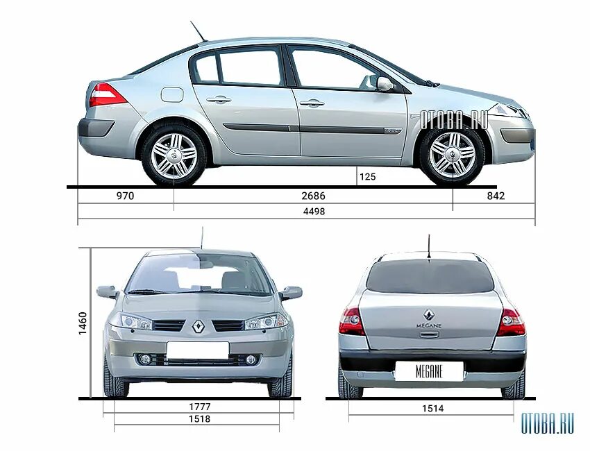 Рено габарит фото Рено Меган 2 с пробегом 2002 - 2009 Otoba.ru