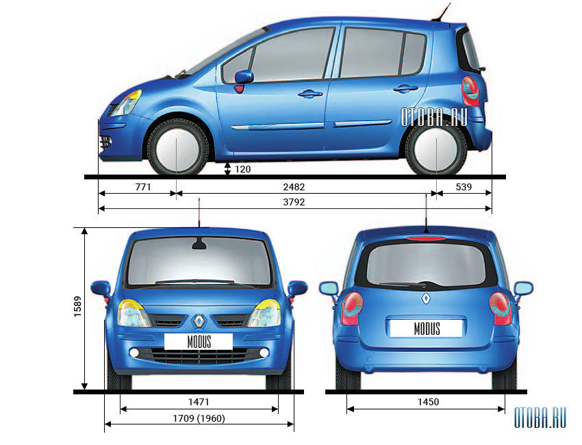 Рено габарит фото Renault Modus с пробегом 2004 - 2012 Otoba.ru