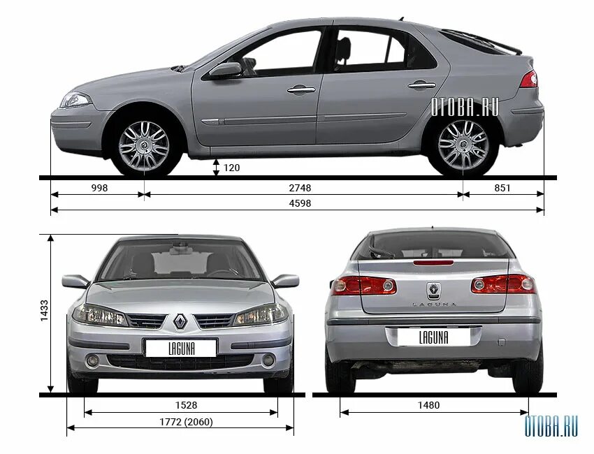 Рено габарит фото Рено Лагуна 2 с пробегом 2000 - 2007 Otoba.ru