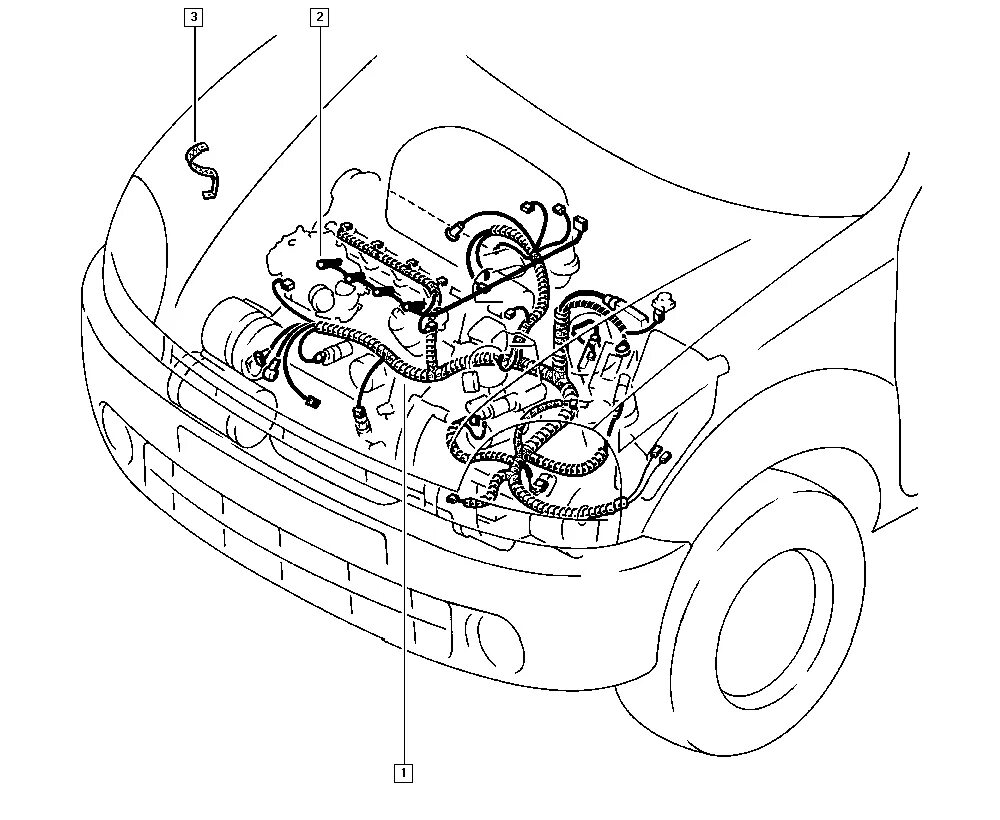 Fuel injection system with F8Q 662 engines, without air conditioning (models sin