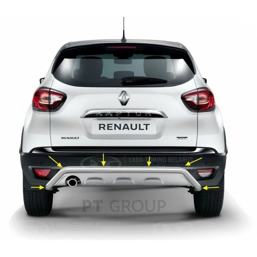 Рено каптур вид сзади фото Защита заднего бампера "Волна" Ø51 мм (НПС) на Renault KAPTUR с 2016