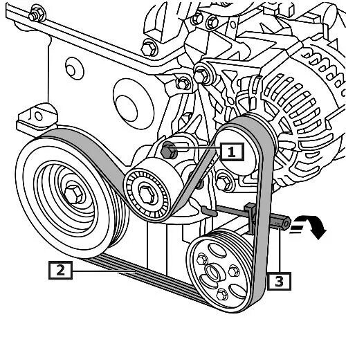 Рено лагуна 2 схема установки ремня генератора Ремень генератора в обход компрессора кондиционера на рено логан - 83 фото