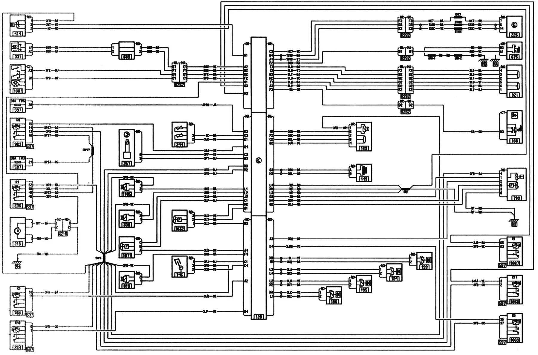 Рено лагуна электросхема Scheme of the electronic injection system (F9Q engines) (Renault Laguna 2, 2001-