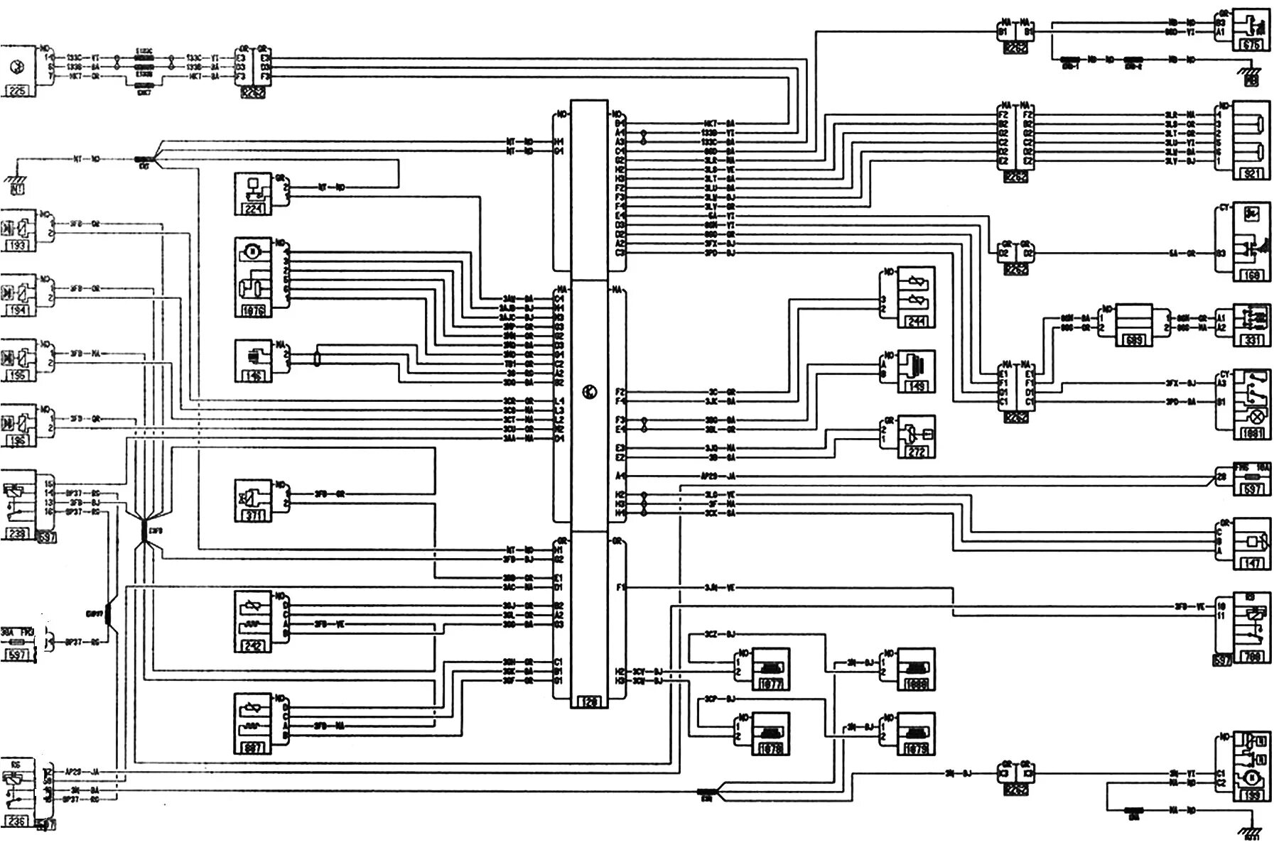 Рено лагуна электросхема Scheme of the electronic injection system (K4M engine) (Renault Laguna 2, 2001-2