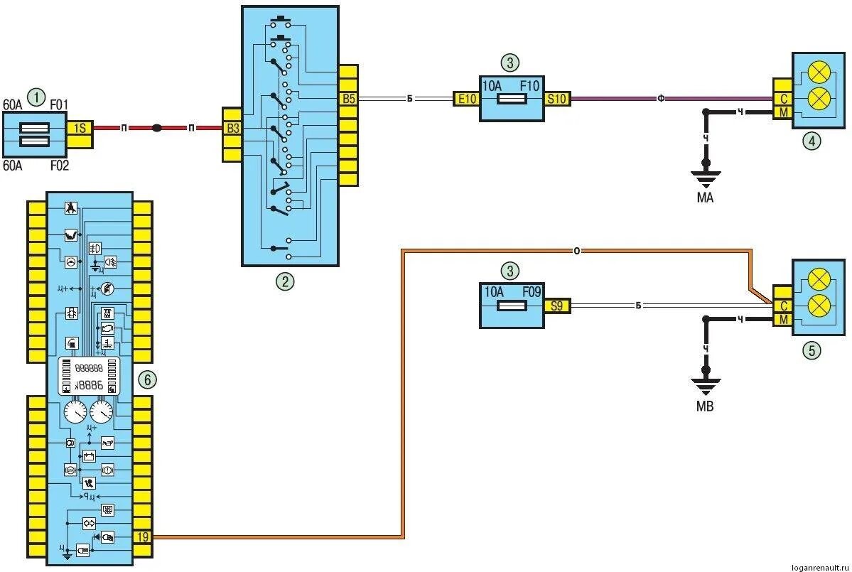 Рено логан 1 схема подключения фар Реле на ближний свет фар - Lada Ларгус, 1,6 л, 2014 года тюнинг DRIVE2