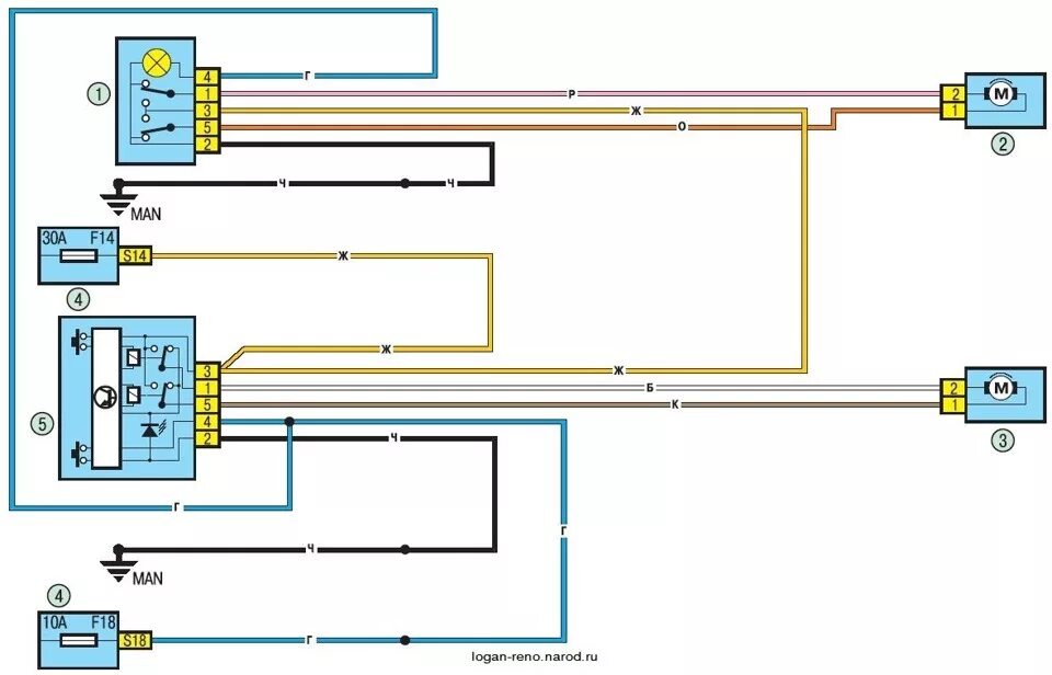 Рено логан 1 схема подключения фар Электростеклоподъемники, подключение - Nissan Atlas, 3,2 л, 1994 года электроник