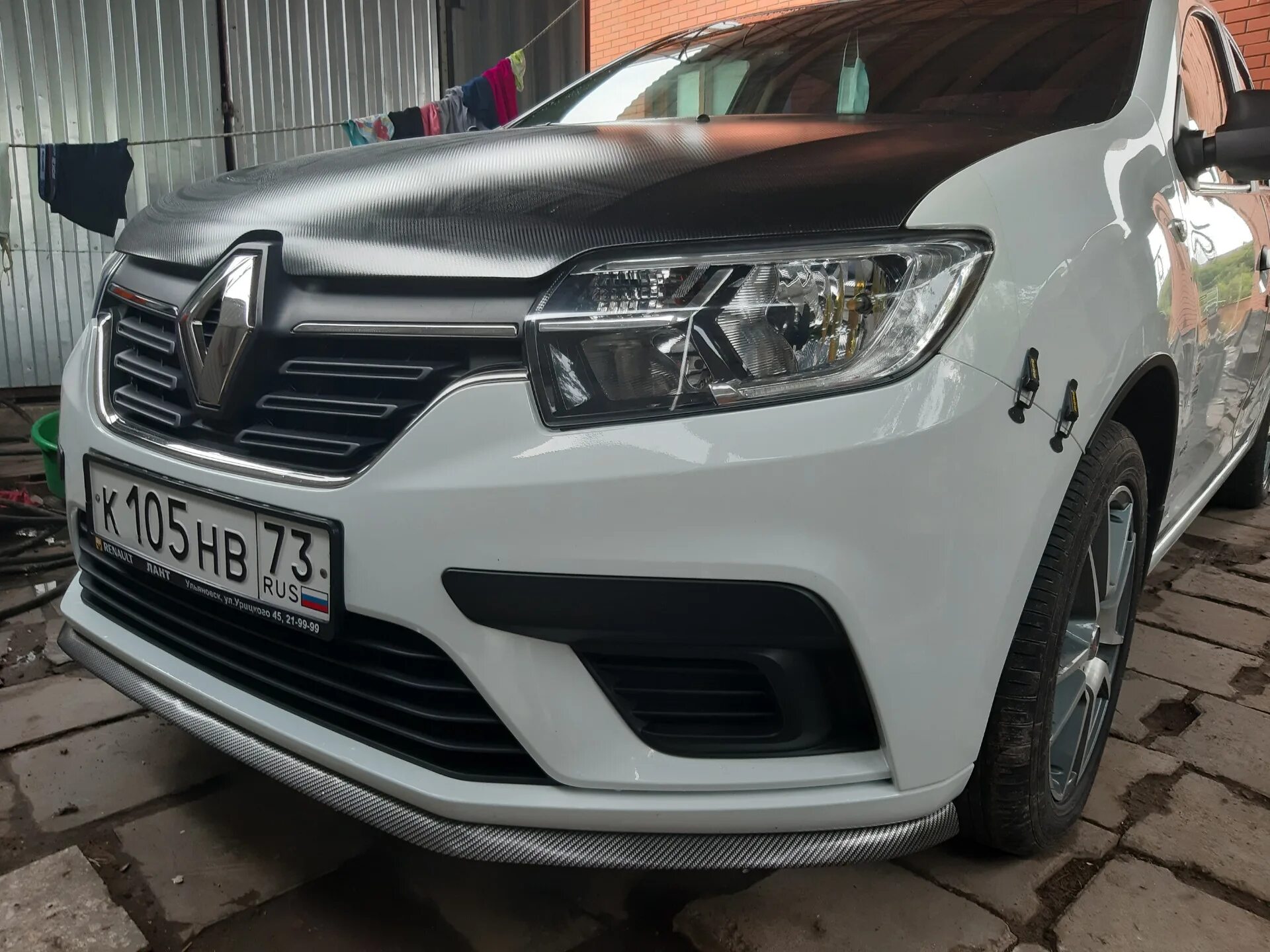 Рено логан 2 тюнинг бампер Губа на логане крепеж бампера - Renault Logan (2G), 1,6 л, 2019 года просто так 