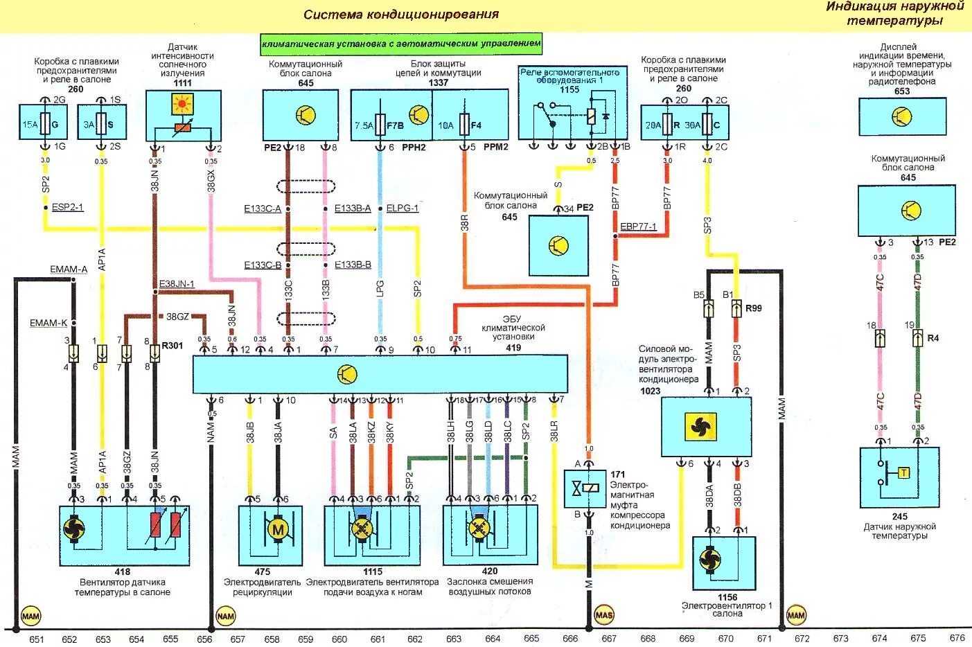 Рено меган 1 электрические схемы кондиционера Схема системы кондиционирования Renault Megane 2