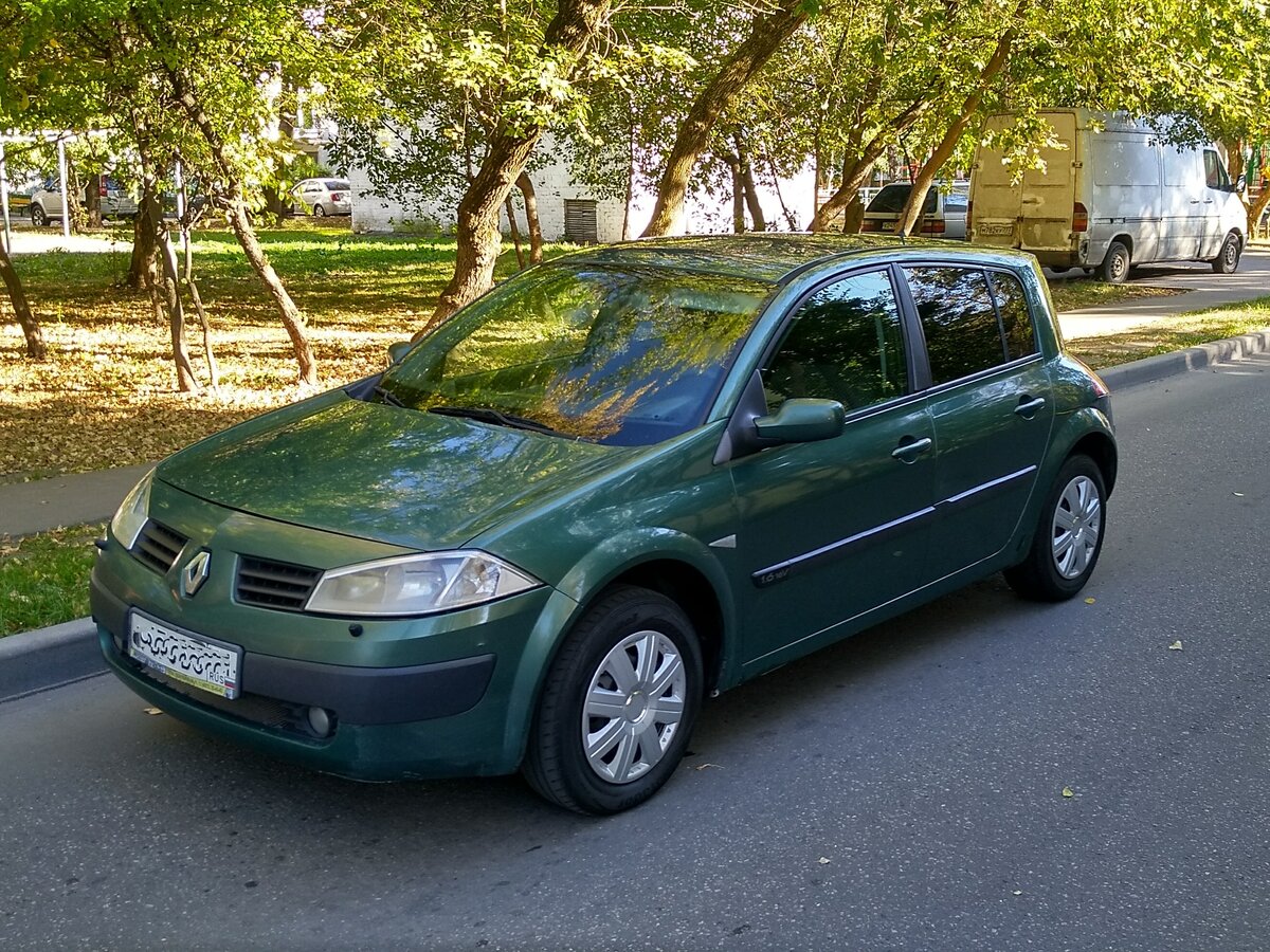 Рено меган 2003 года фото Купить б/у Renault Megane II 1.6 MT (115 л.с.) бензин механика в Москве: зелёный