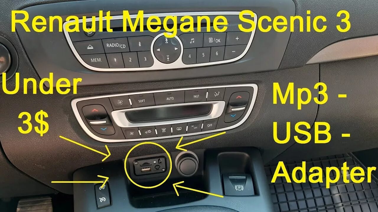 Рено меган как подключить блютуз Renault Megane Scenic 3 - Radio USB Mp3 Adapter Install (under 3$) - YouTube