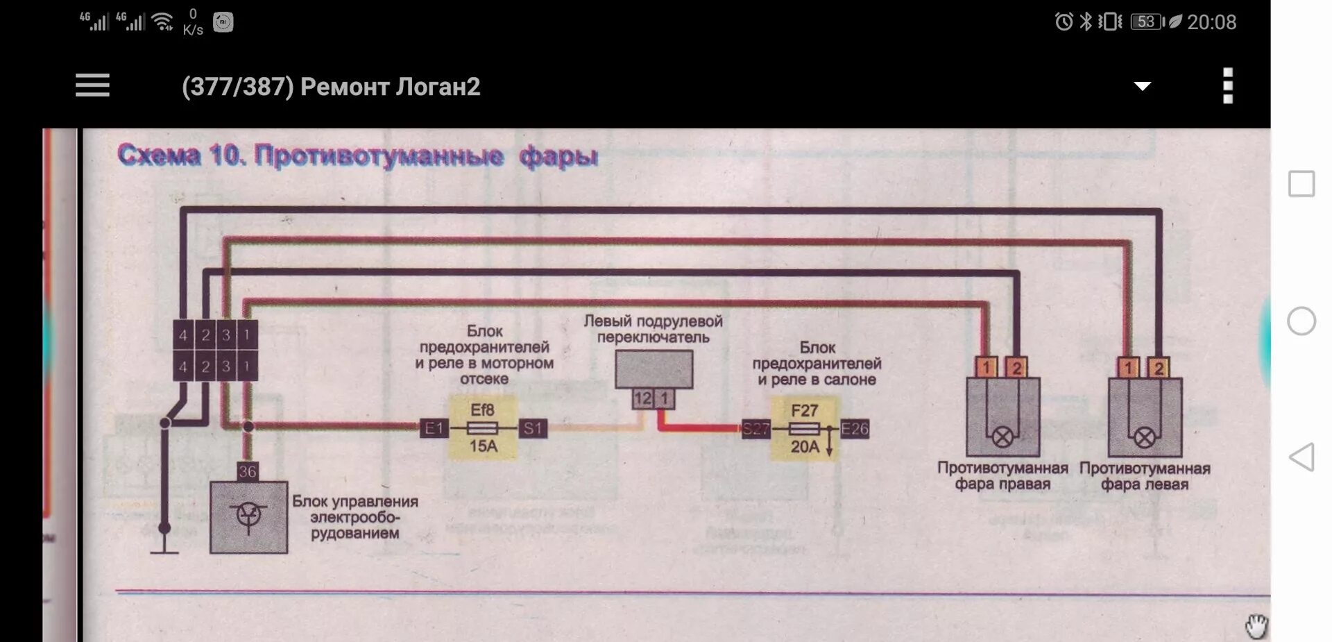 Рено сандеро 1 подключение противотуманных фар Схема птф, не работает одна лампа. - Renault Sandero Stepway (2G), 1,6 л, 2014 г