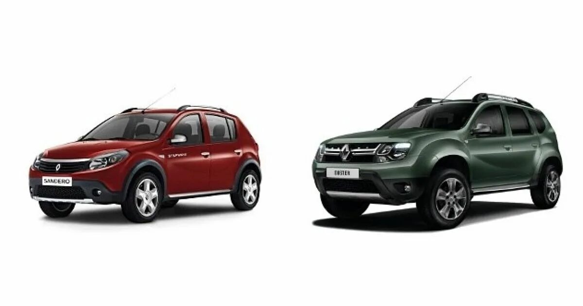 Рено сандеро и дастер фото Порівнюємо Renault Duster 2013 і Renault Sandero Stepway 2010