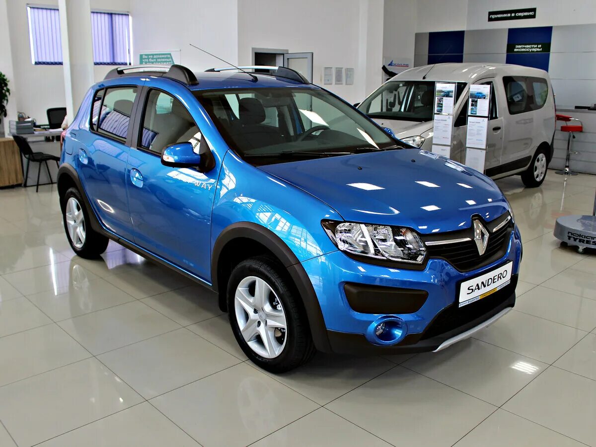 Рено сандеро синий фото Купить новый Renault Sandero II Stepway 1.6 MT (113 л.с.) бензин механика в Шахт