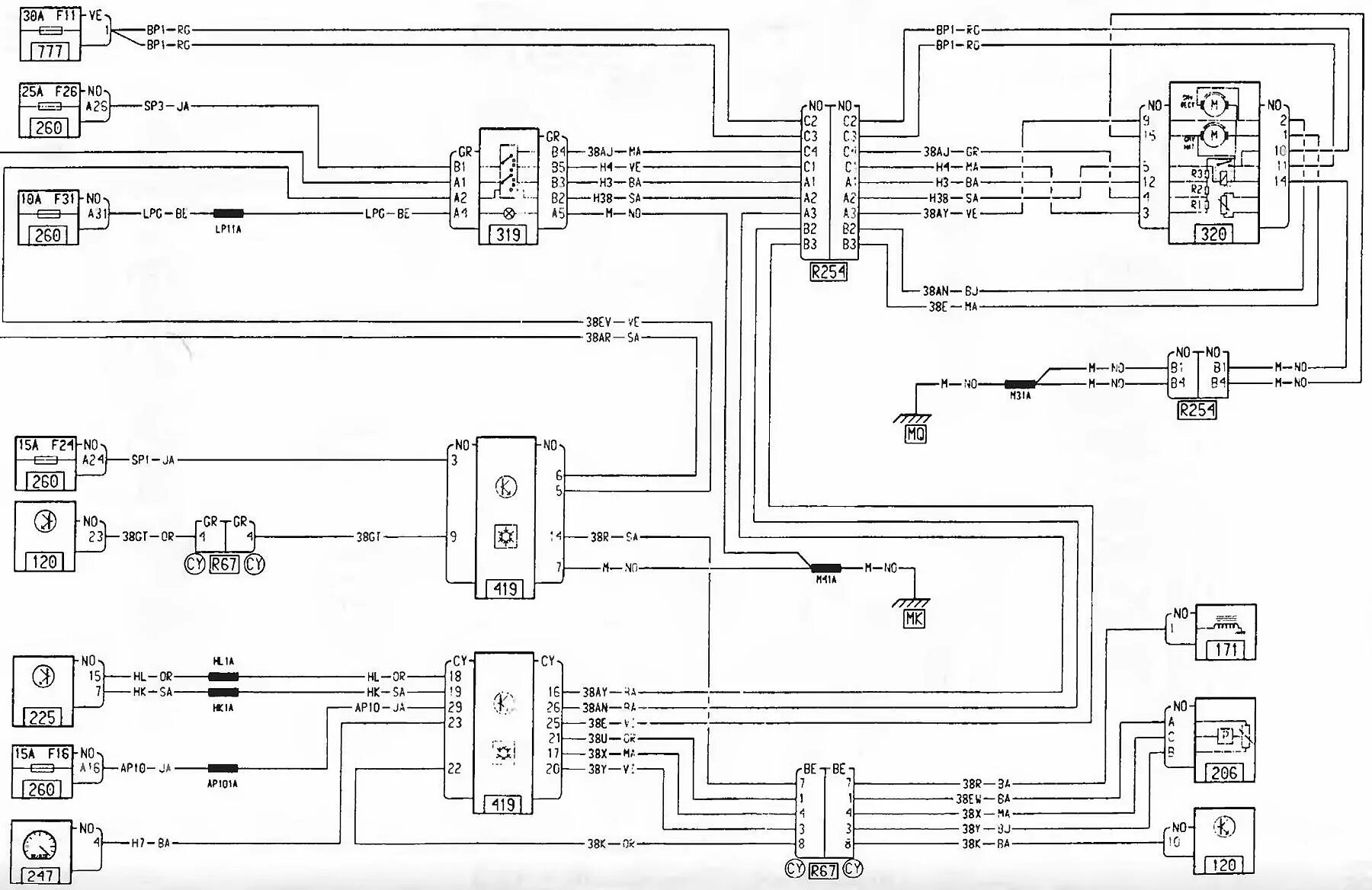 Рено твинго 1 схема электрическая Air conditioning system with D7F 726 engines (models since 2001) (Renault Kangoo