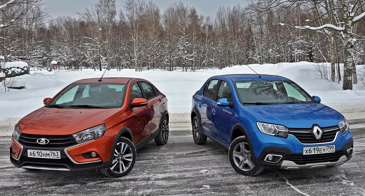 Рено веста фото Lada Vesta Cross против Renault Logan Stepway. Сравнение бюджетных седано-кроссо