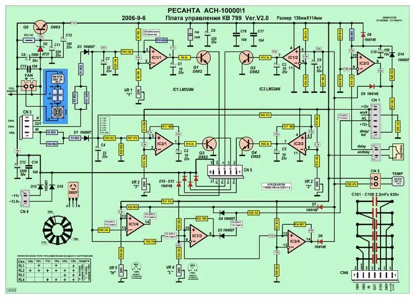 Ресанта асн 500 1 схема электрическая Стабилизатор напряжения "FORTE TVR-8000VA". Методика настройки порогов переключе