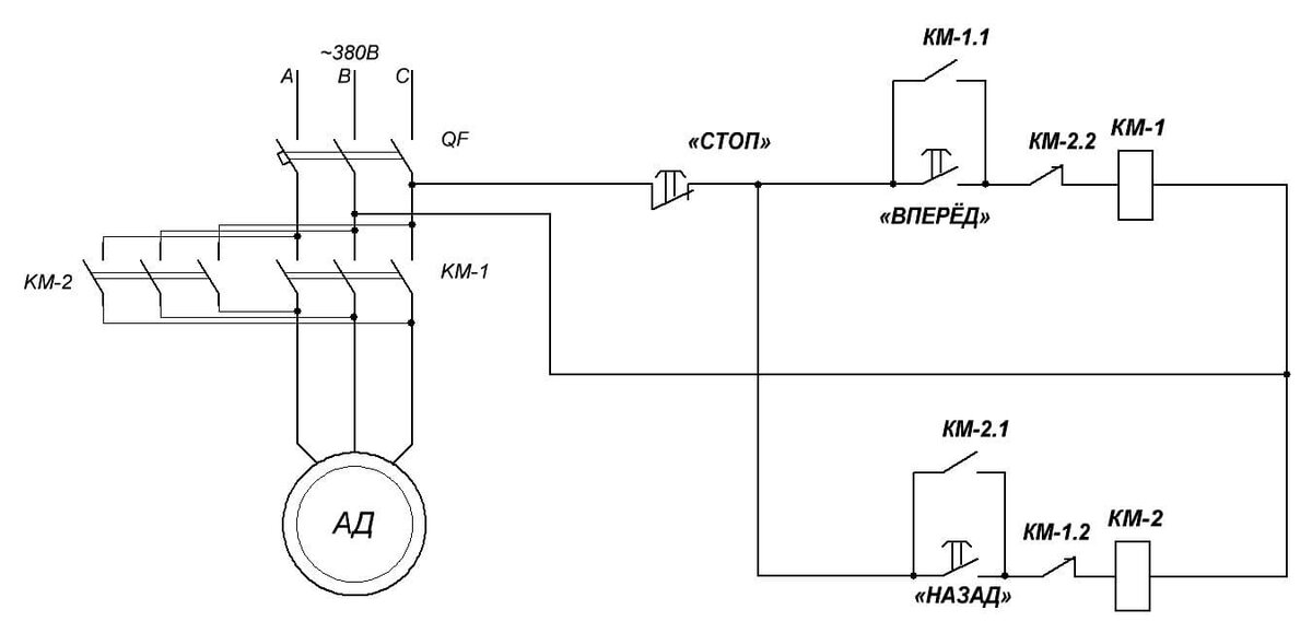 Реверс двигателя схема подключения 380 Подключение трехфазного двигателя к сети 220 или 380 В Лампа Электрика Дзен