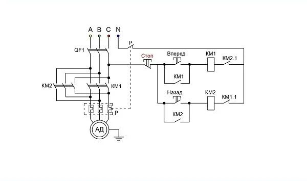 Реверс схема фото Подключение трехфазного асинхронного двигателя. Схемы, описания