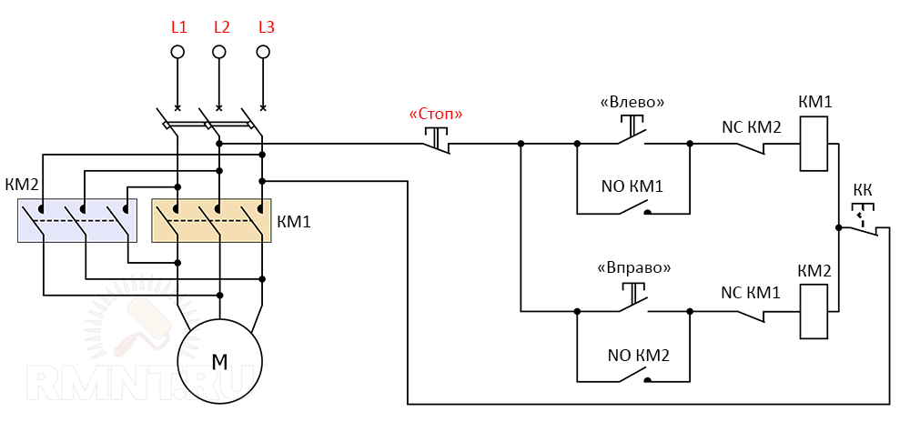 Реверсивная схема подключения электродвигателя с концевыми выключателями Подключение автоматов в щитке: как подключить контактор - RMNT - Медиаплатформа 