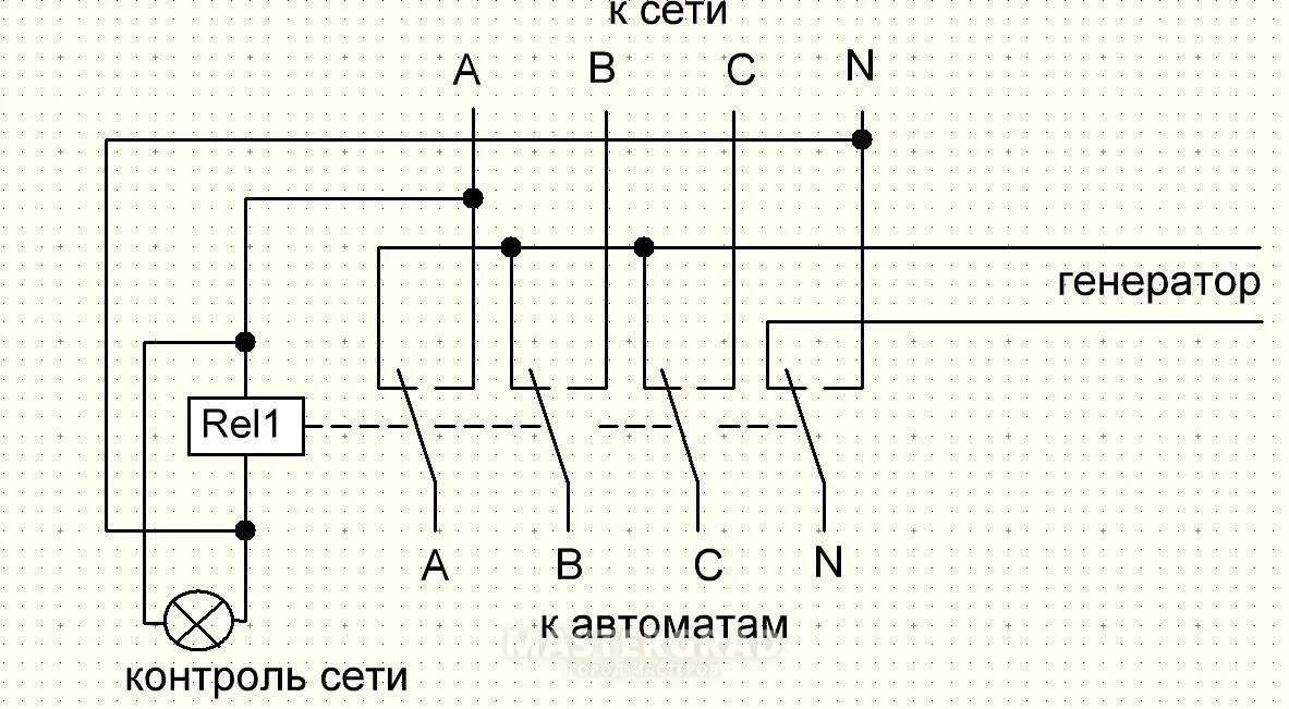 Реверсивный переключатель ot40f4c схема подключения к генератору Схема подключения трехпозиционного переключателя