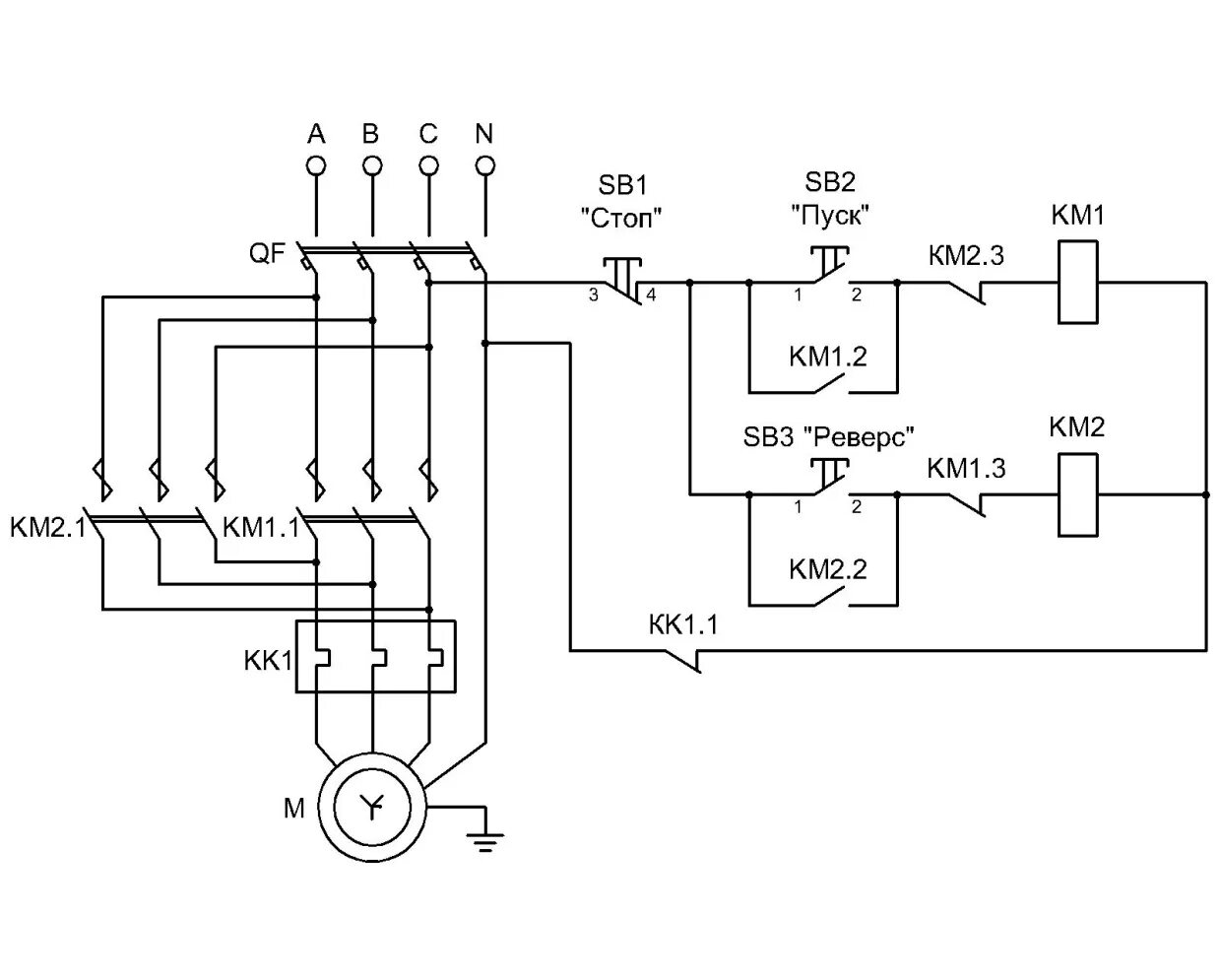 Реверсивный пускатель схема подключения 380 вольт Схема управления реверсивным пускателем