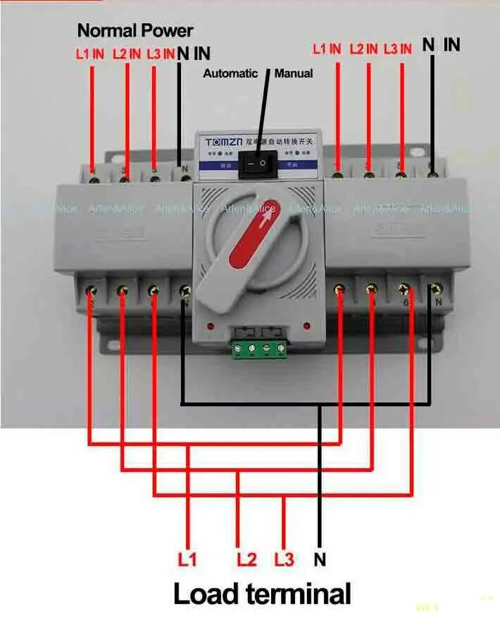 Реверсивный рубильник 3 х фазный схема подключения И снова китайская электрика.