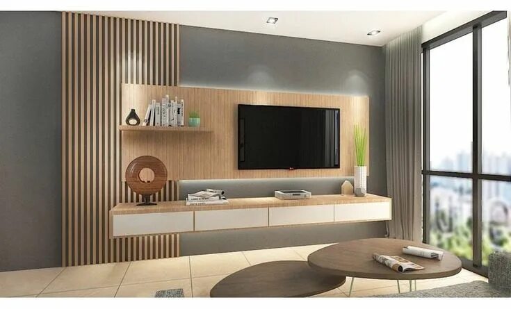 Рейка в гостиную на стену фото Bilderesultat for wall with tv design Feature wall living room, Living room desi