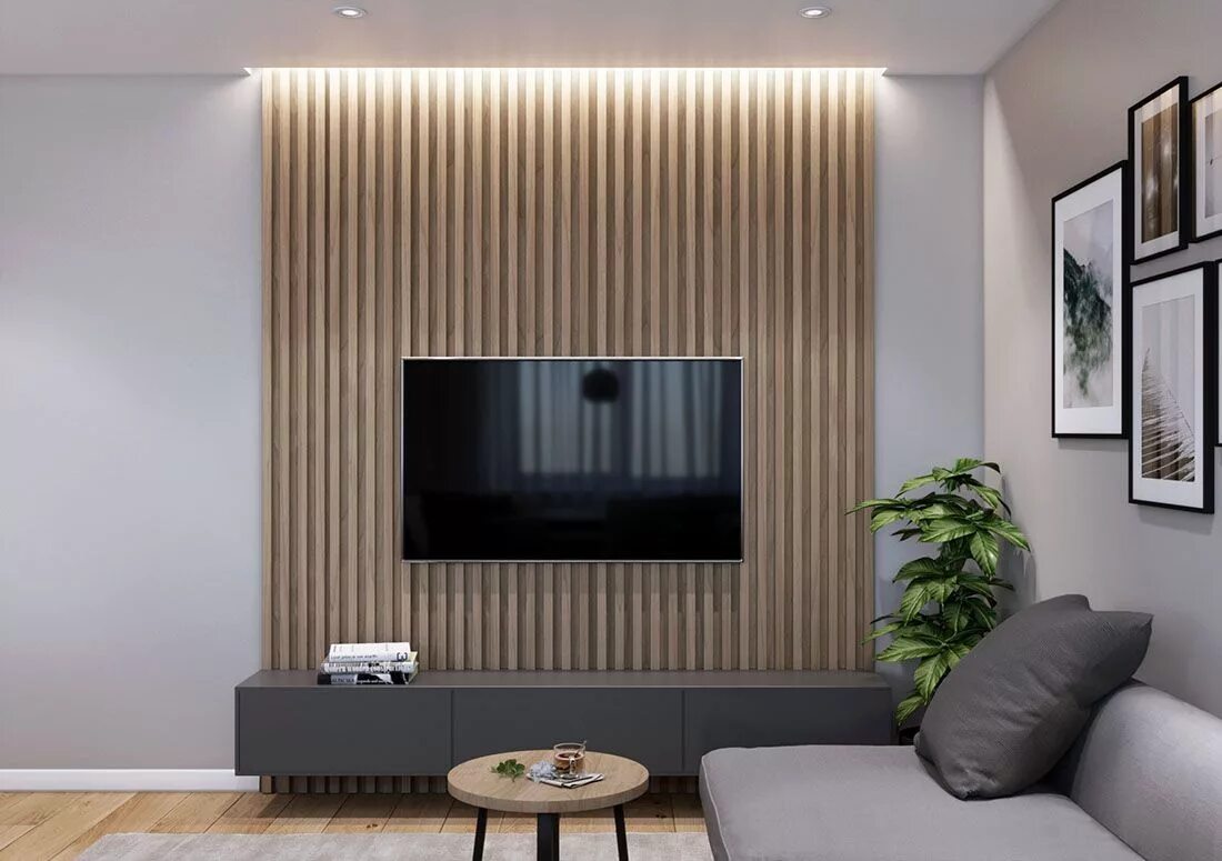 Рейка в гостиную на стену фото Feature wall living room, Living room designs, Living room design modern