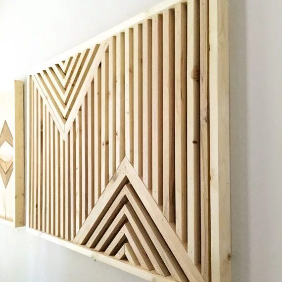 Рейки деревянные для декора фото Wood Wall Art Rustic Wood Art reclaimed wood art Geometric - Etsy Canada Reclaim