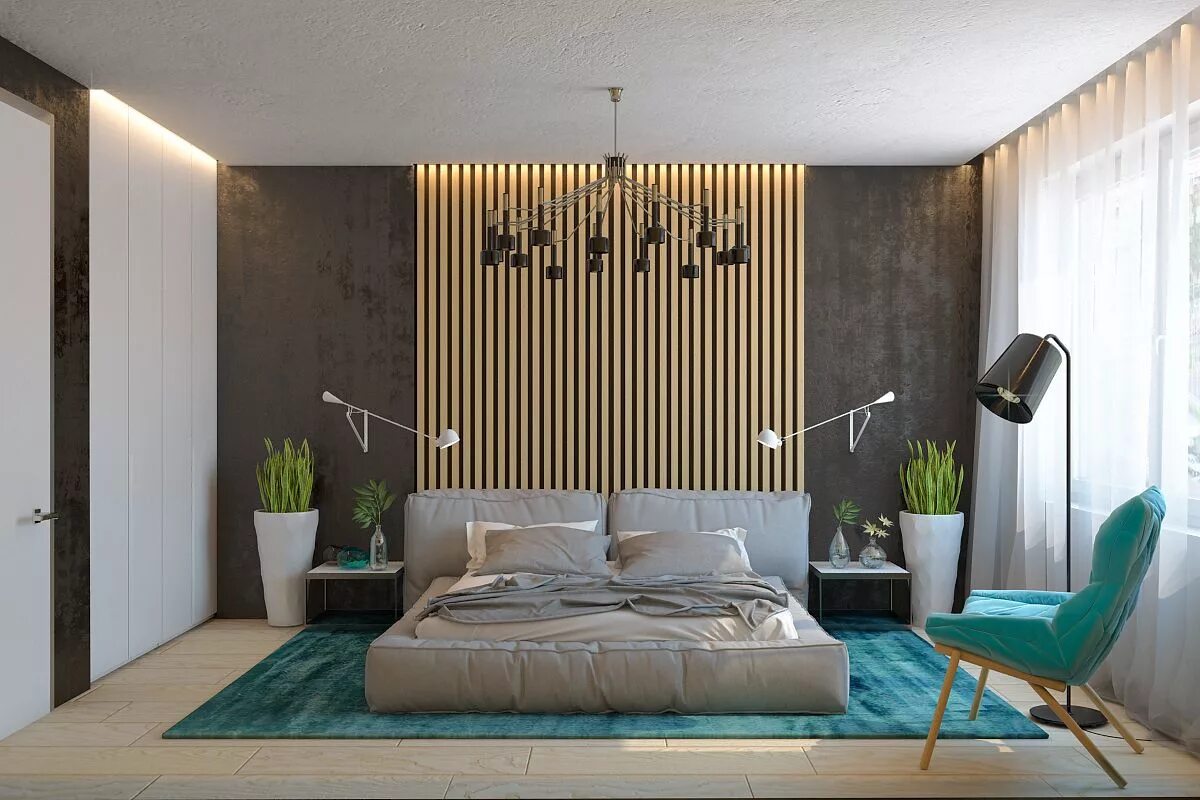 Рейки на стену фото Спальня Home decor bedroom, Bedroom design, Interior design bedroom