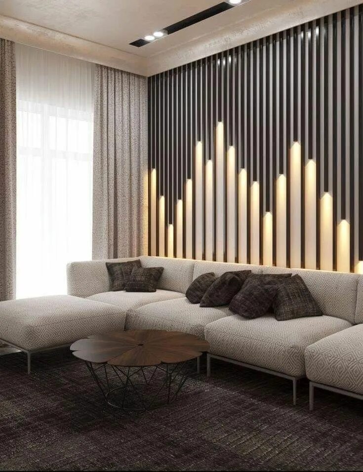 Рейки в гостиной фото Pin by ID Ankush Mittal on Wall Art Wall paneling ideas living room, Living room