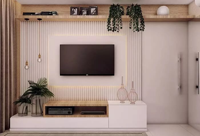 Рейки за телевизором фото 115 Salas de TV Decoradas com Fotos para te Inspirar Decoração sala de tv, Decor