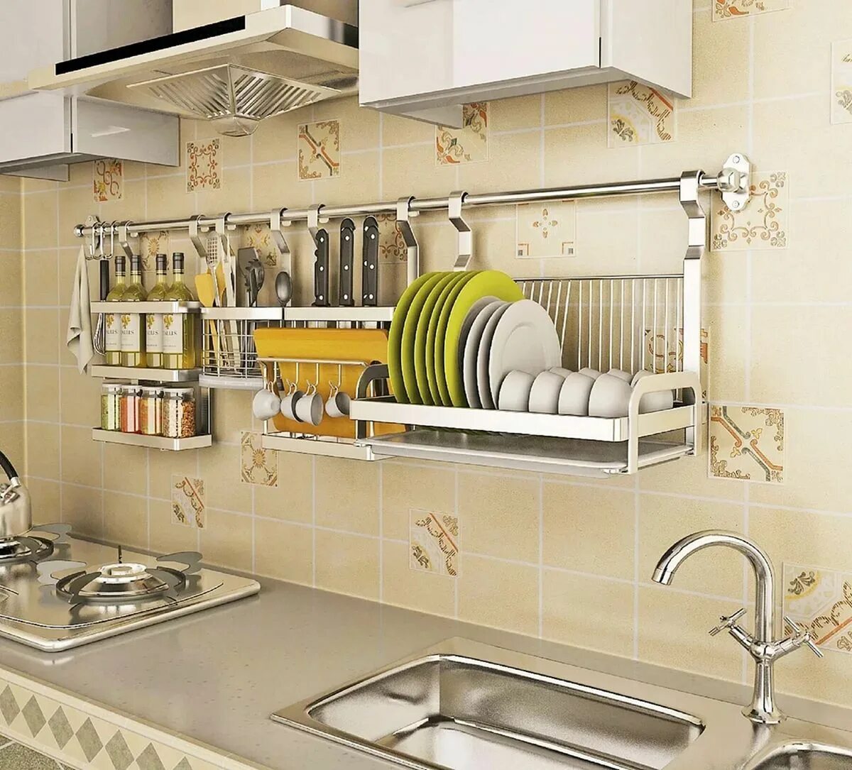 Рейлинги для кухни в интерьере 17 Kitchen rack design ideas RedecorationRoom