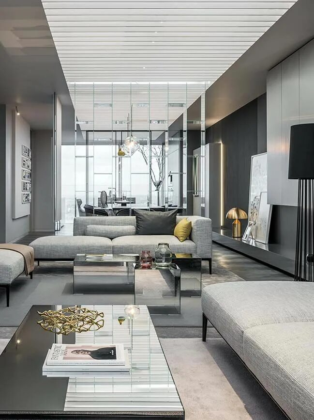 Рейтинг лучших дизайнеров интерьера Show apartment: Shades of Grey in Shanghai by Ippolito Fleitz Group Living room 