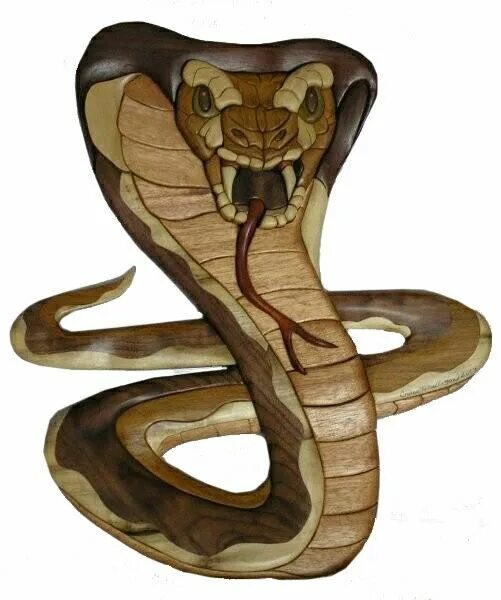 Резьба по дереву змеи фото Intarsia Wood Snake Sculpture